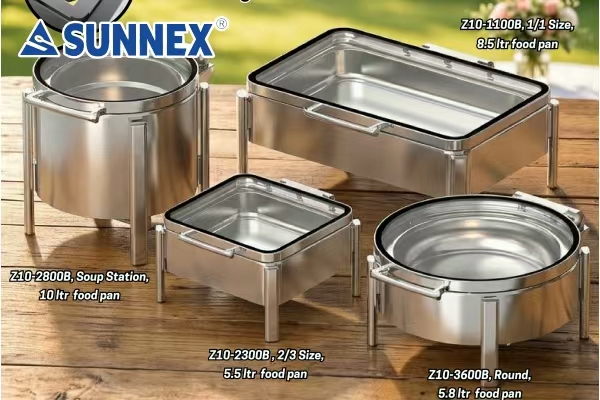 SUNNEX Stackable & Windproof Outdoor Chafers로 모든 뷔페의 품격을 높여보세요